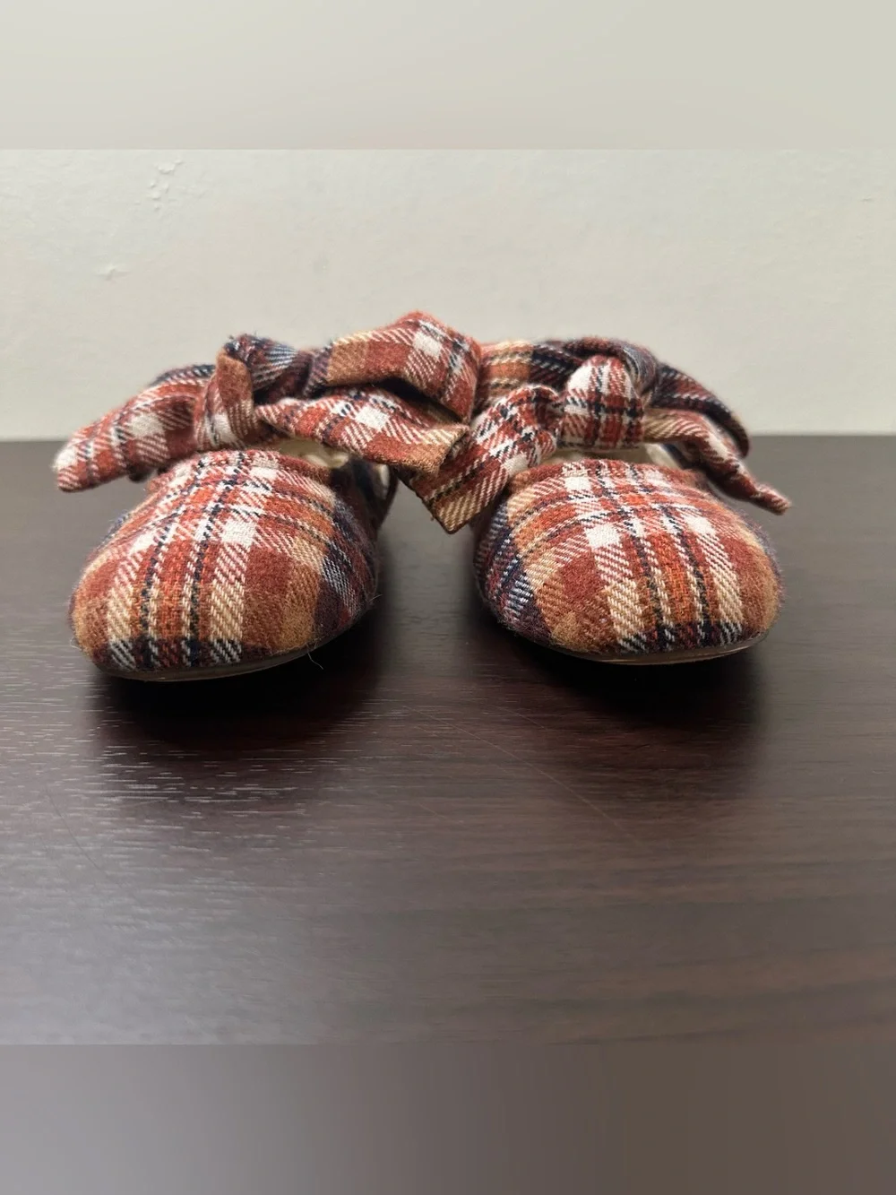 Sam Edelman Plaid Bow Mary Jane Felicity Slip-On Flat Round Toe Shoes Girl 2 New